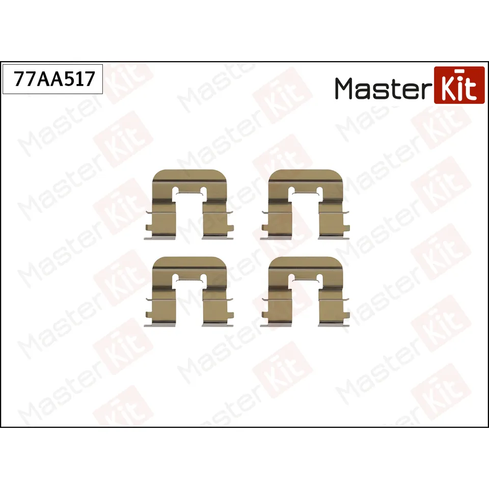 Комплект установочный тормозных колодок Hyundai i30 (GD) 2011 - MASTERKIT 77AA517