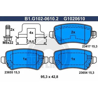 Колодки торм.зад. OPEL GALFER B1.G102-0610.2