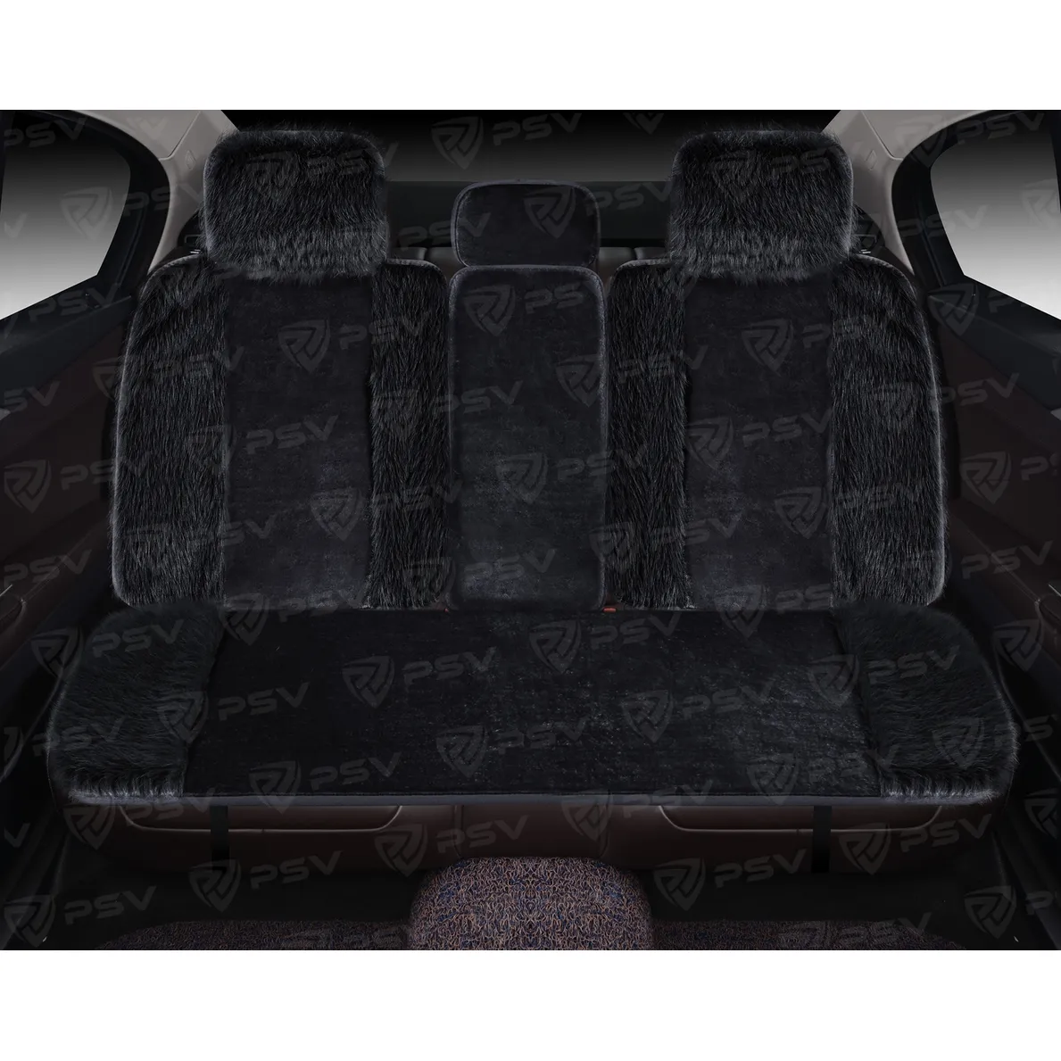 Накидка на сиденье меховая универсальная PSV Fox Premium BACK (Черный), 1 штука, на заднее сиденье PSV 137785