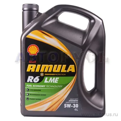 Масло моторное SHELL Rimula R6 LME 5W-30 синтетическое 4 л 550044887