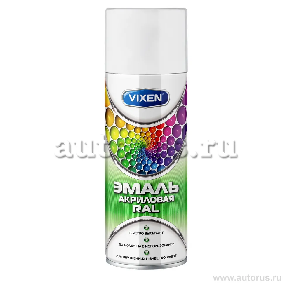 Эмаль акриловая RAL, сигнальный белый матовый (RAL 9003), аэрозоль 520 мл VIXEN VX30903
