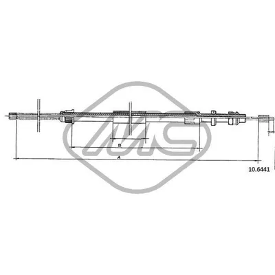 Трос ручника PGT 305 BREAK DX/SX-RH/LH Metalcaucho 82808