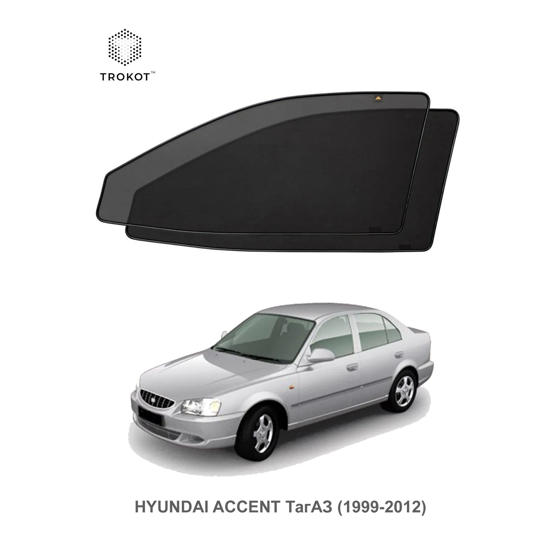Комплект шторок на передние двери Hyundai Accent (2) (ТагАЗ) (1999-2012)