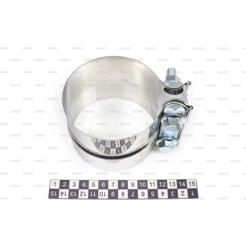 Хомут гофры глушителя широкий d89мм ZEVS LC350SS