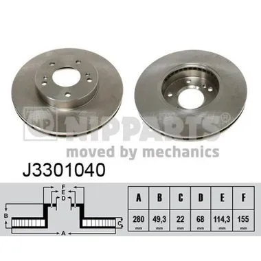 Диск тормозной передний NIPPARTS J3301040
