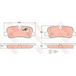 Колодки задние LAND ROVER D3/RANGE ROVER SPORT TRW GDB1632