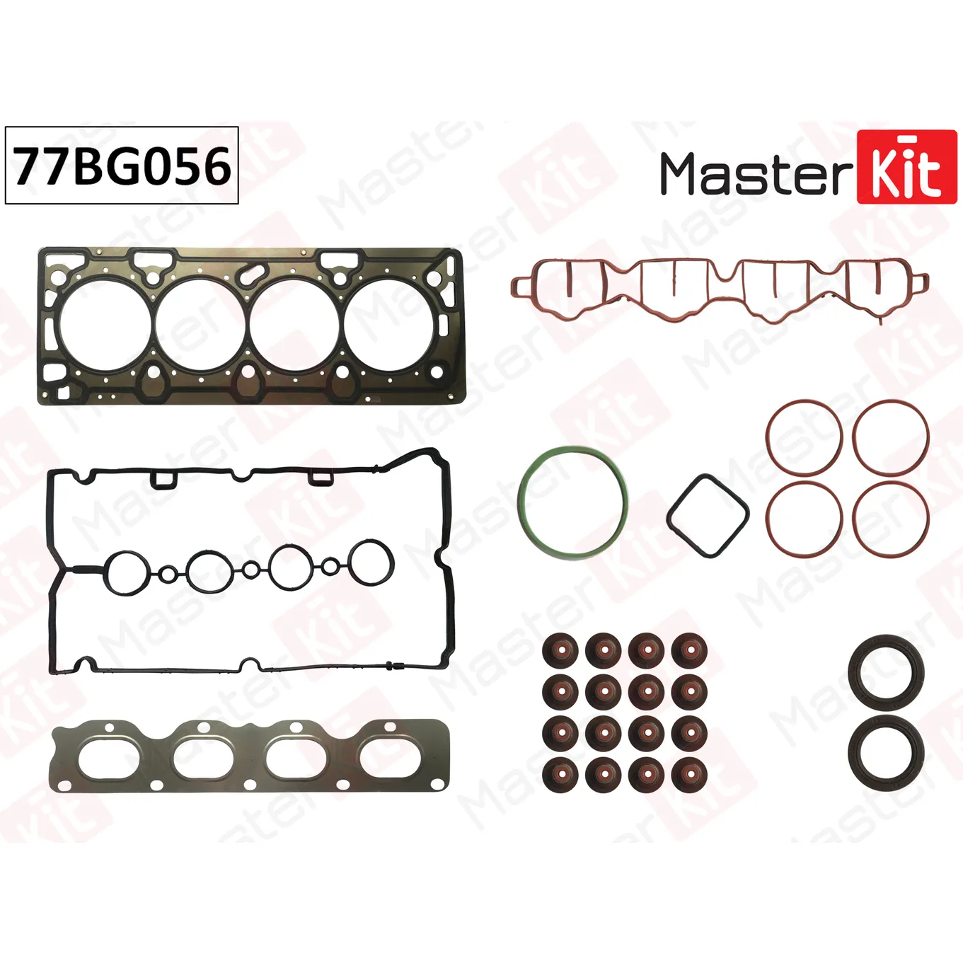 Верхний комплект прокладок ГБЦ Opel Astra, Vectra A18XER/Z18XER 05- MASTERKIT 77BG056