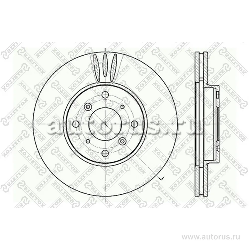 Диск тормозной передний HONDA ACCORD 1.6-2.0TDI 282X25/47 STELLOX 60202625V_SX