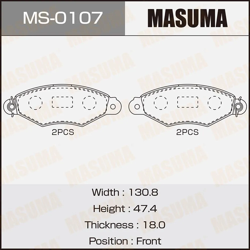 Колодки тормозные передние MASUMA Renault Kangoo, Citroen Xsara MASUMA MS0107