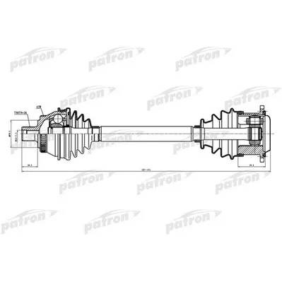 Полуось левая 38x527x59.5 ABS: 45T AUDI A4 AVANT I (8D5, B PATRON PDS0025