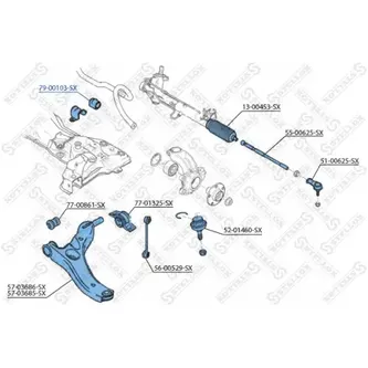 Втулка стабилизатора переднего Ford Tourneo Connect/Transit Connec STELLOX 79-00103-SX