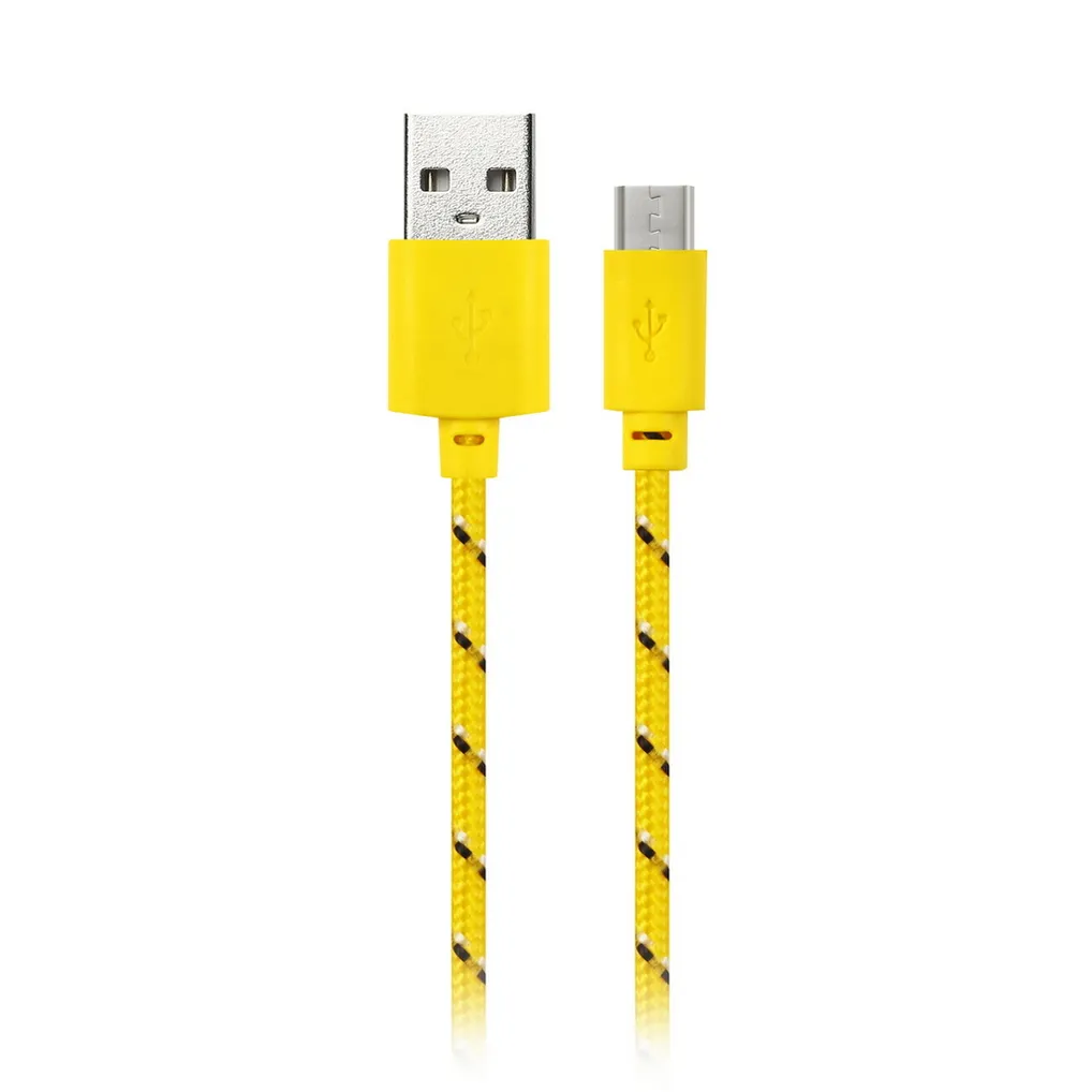 Дата-кабель USB - MICRO USB, нейлон, длина 1 м, желтый SMARTBUY IK-12N YELLOW