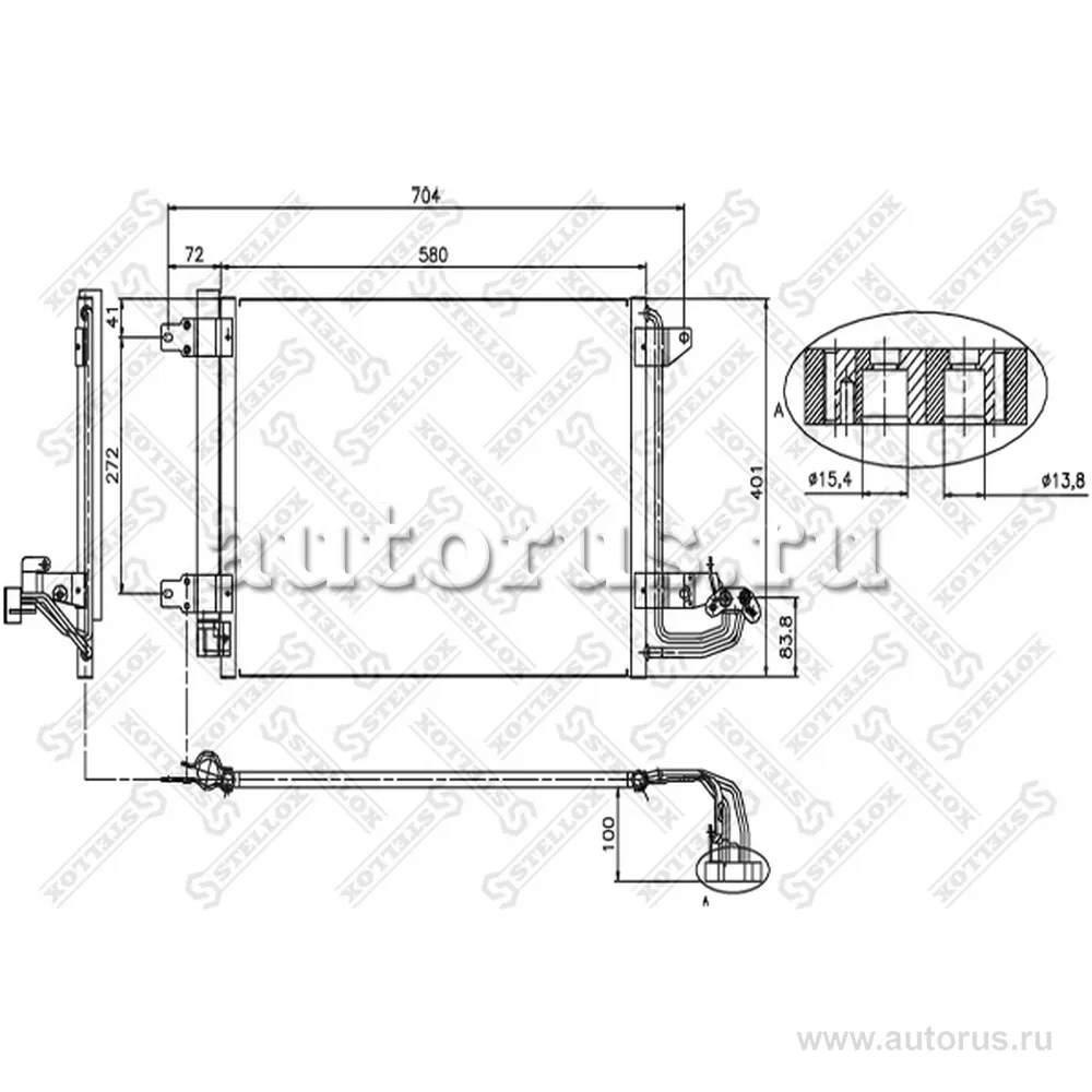 Радиатор конд. VW G STELLOX 10-45023-SX