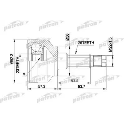 ШРУС наружн к-кт 26x56x23 MAZDA: 626 9.87-92 PATRON PCV1135