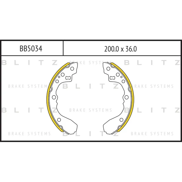 Колодки тормозные барабанные KIA Shuma 97-> BLITZ BB5034