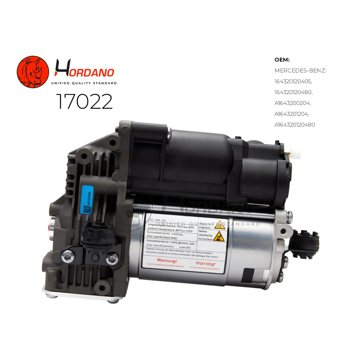 Компрессор пневматической подвески Mercedes-Benz GL-Class X164 (2006-2012) Hordano 17022