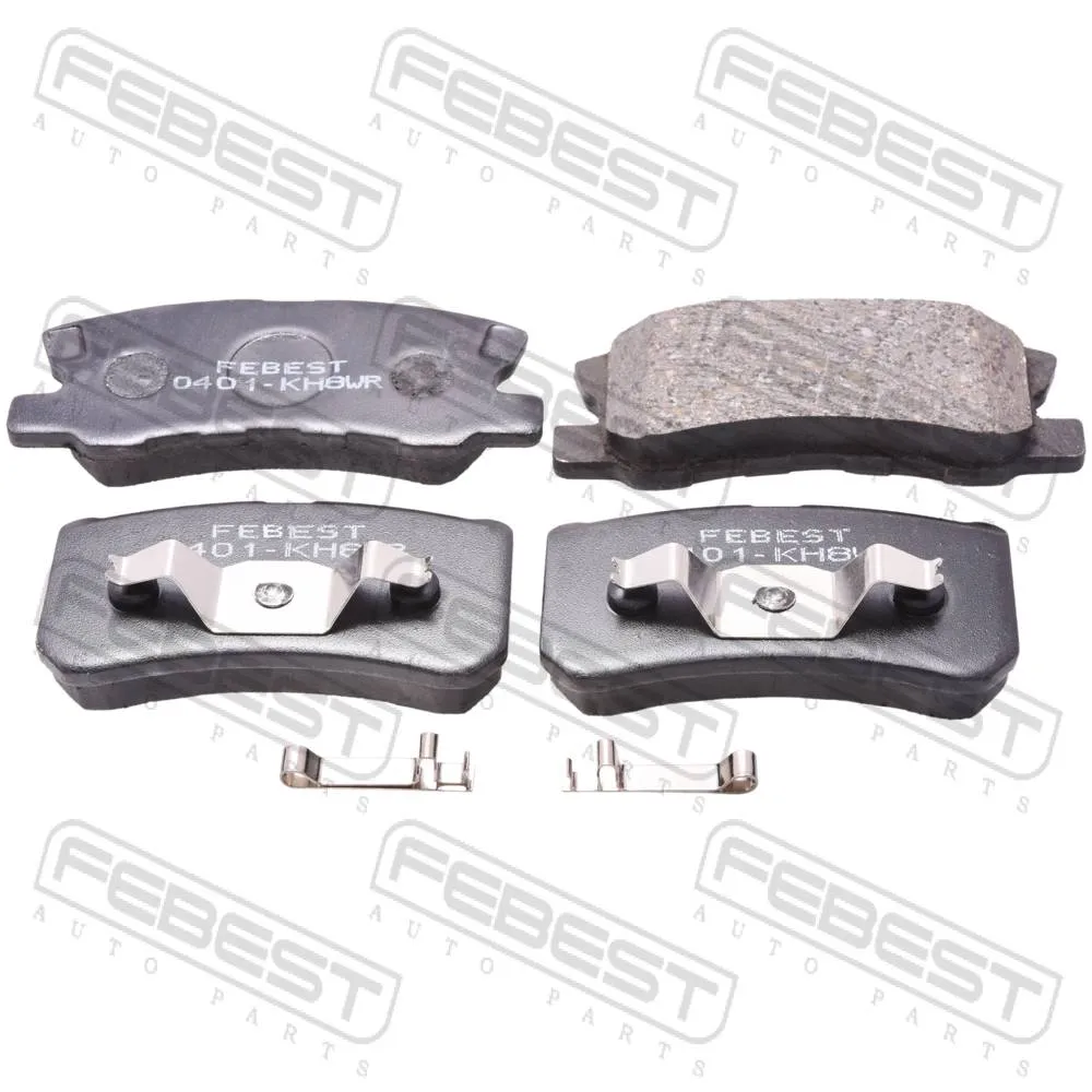 Колодки тормозные задние комплект (с прижимной скобой) FEBEST 0401-KH8WR