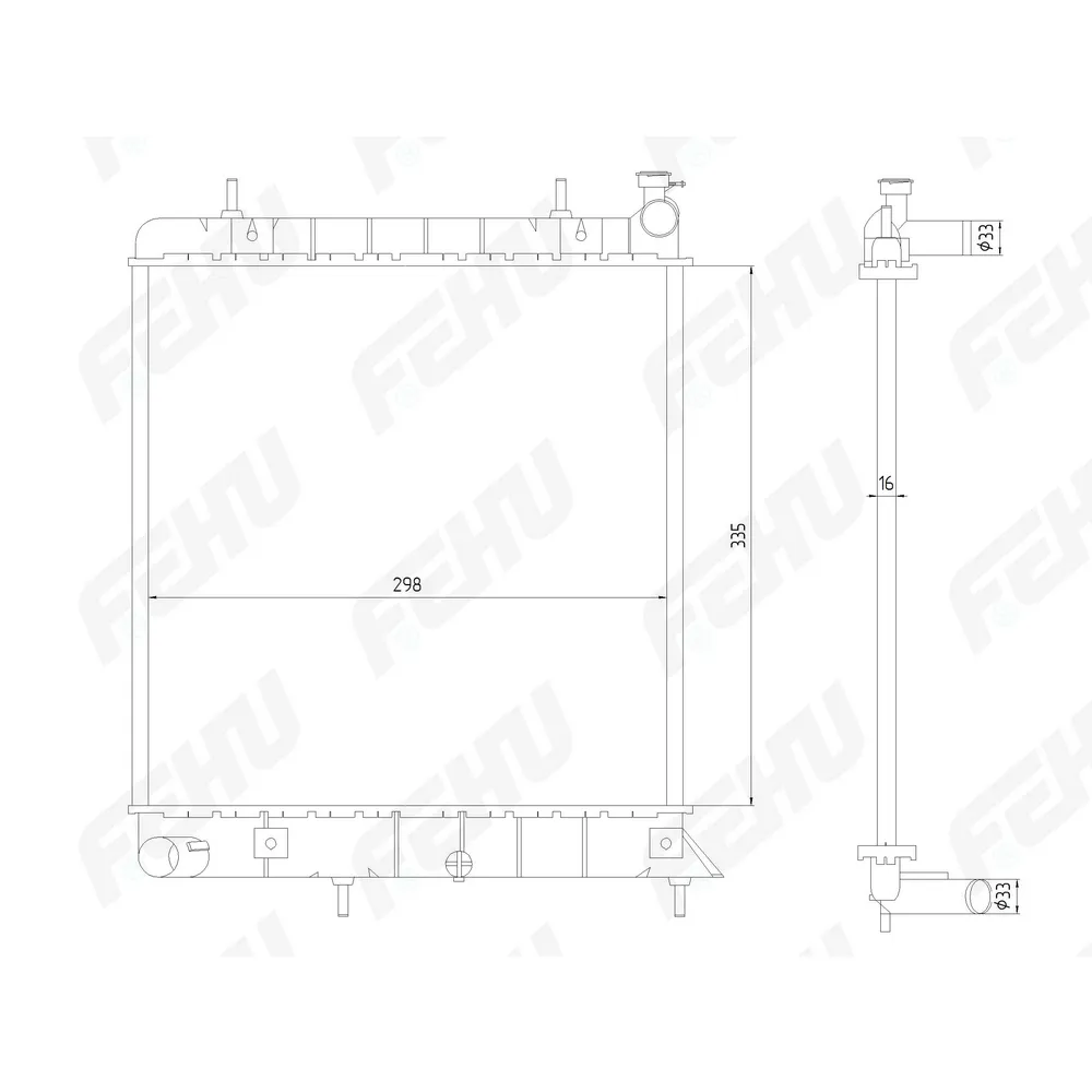Радиатор охлаждения Hyundai Accent (99-) 1.3/1.5/1.6 MT FEHU FRC1002
