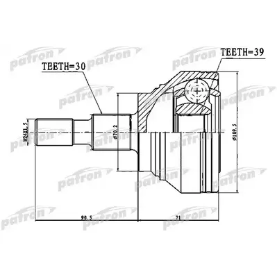 ШРУС наружный 30X70.3X39 MERCEDES BENZ ML-CLASS 164 04- PATRON PCV1756
