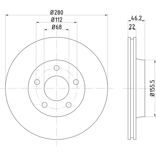 Диск тормозной передний стандартный AUDI TEXTAR 92025800