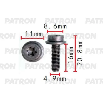 Винт металлический Audi,Seat,Skoda,Volkswagen применяемость: винт с п PATRON P371523