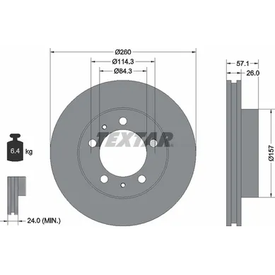 Диск тормозной передний стандартный NISSAN TEXTAR 92070200