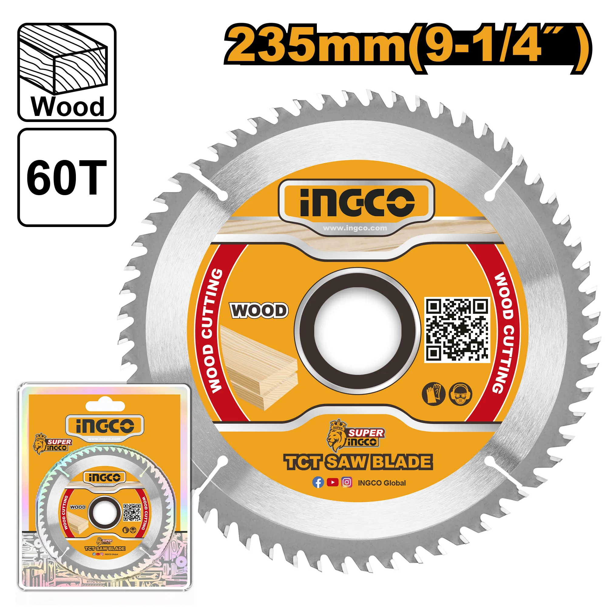 Диск пильный TCT 235 мм (5/25) INGCO TSB123523