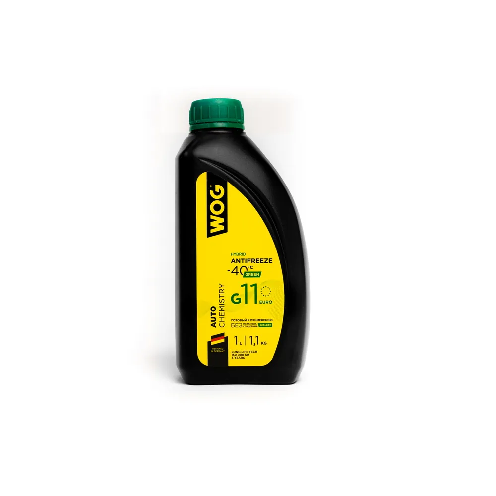 Антифриз WOG Hybrid Antifreeze G11 готовый -40C зеленый 1,1 кг WGC0100