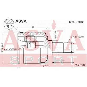 ШРУС внутренний 24X35X25 ASVA MTIU-5032