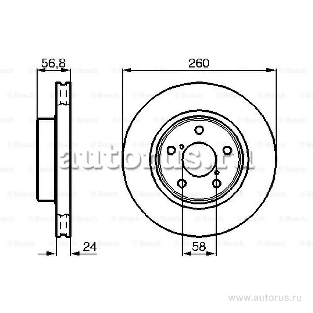 Диск тормозной передний BOSCH 0 986 478 293