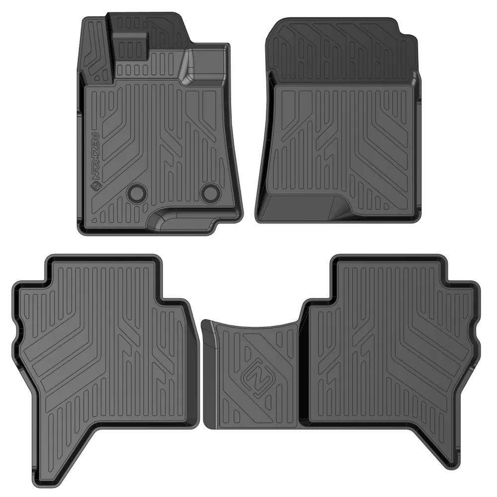 Коврики 3D в салон Mitsubishi Pajero IV (06-Н.В.) Полиуретан Черный Rezkon 0524025100