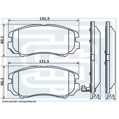 Колодки тормозные HYUNDAI SONATA IV передние STARKE 178-526