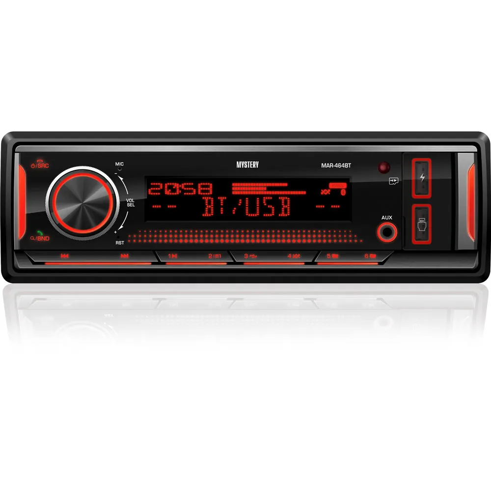 Автомагнитола MYSTERY MAR-464BT ,BT, USB , microSD-слот, AUX IN, 8 вариантов подсветки MYSTERY MYSTERY MAR-464BT
