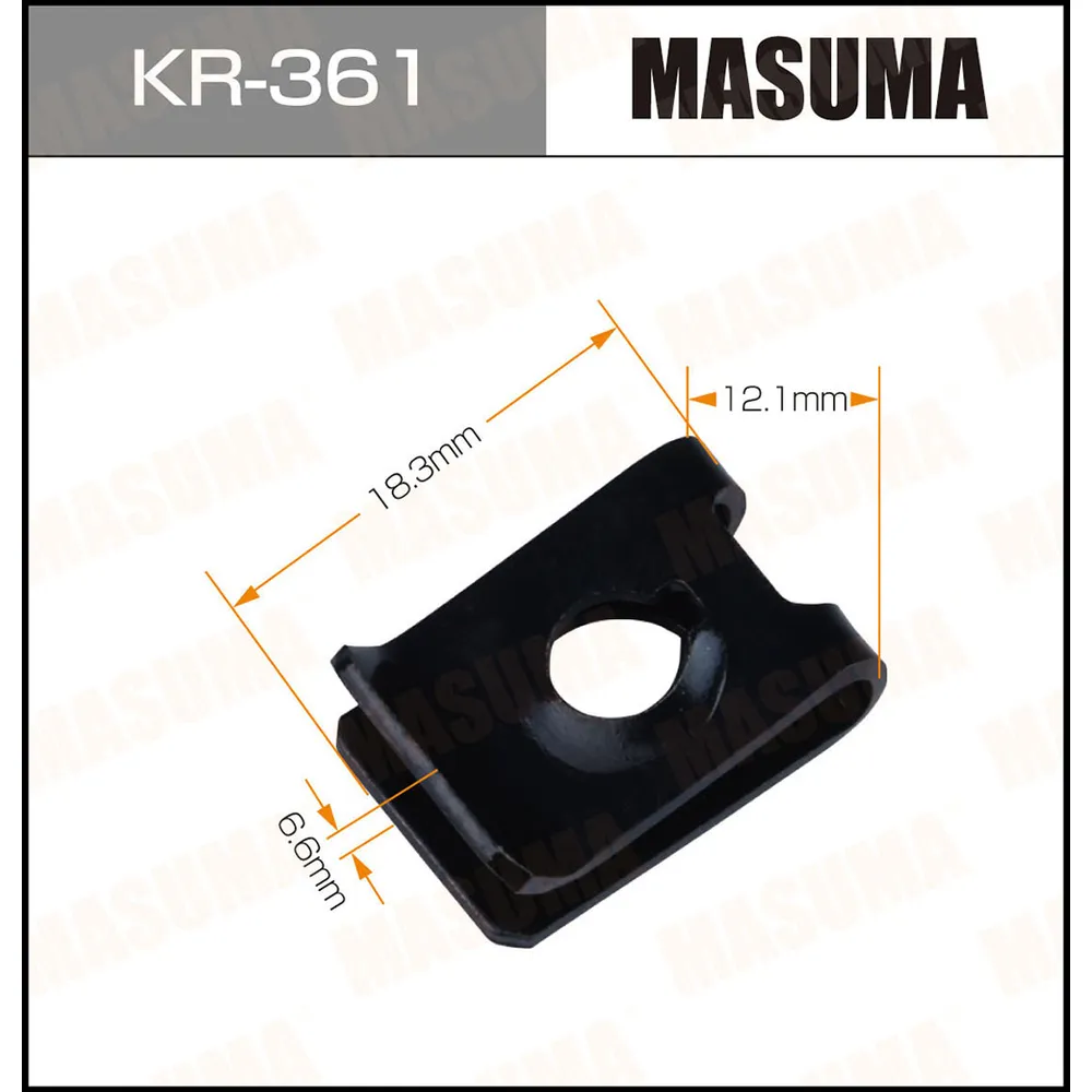 Клипса автомобильная (автокрепеж) уп.50, цена за 1 шт. MASUMA KR-361