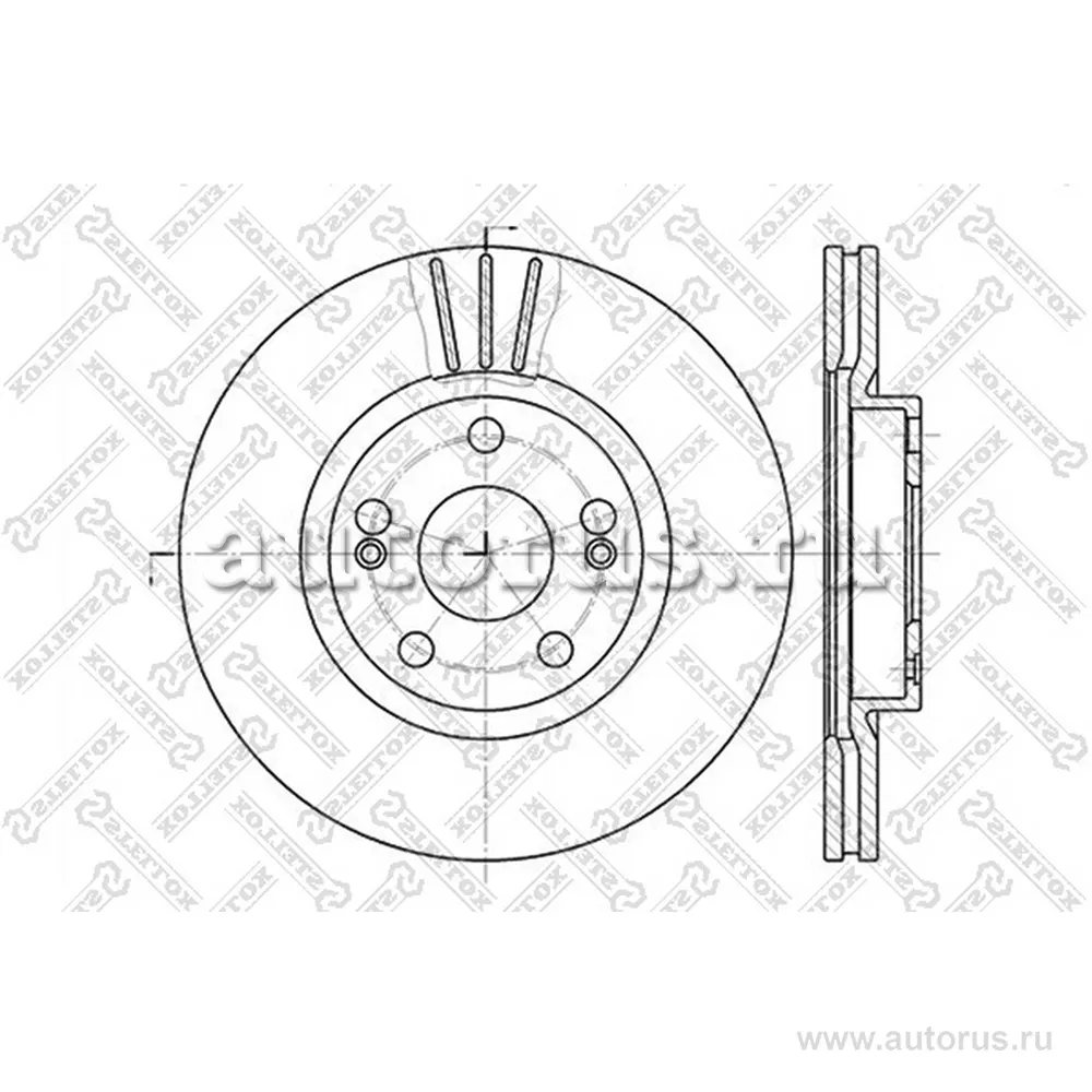 Диск тормозной передний RENAULT ESPACE/LAGUNA/SAFRANE 1.8-2.2TDI STELLOX 60203913V_SX