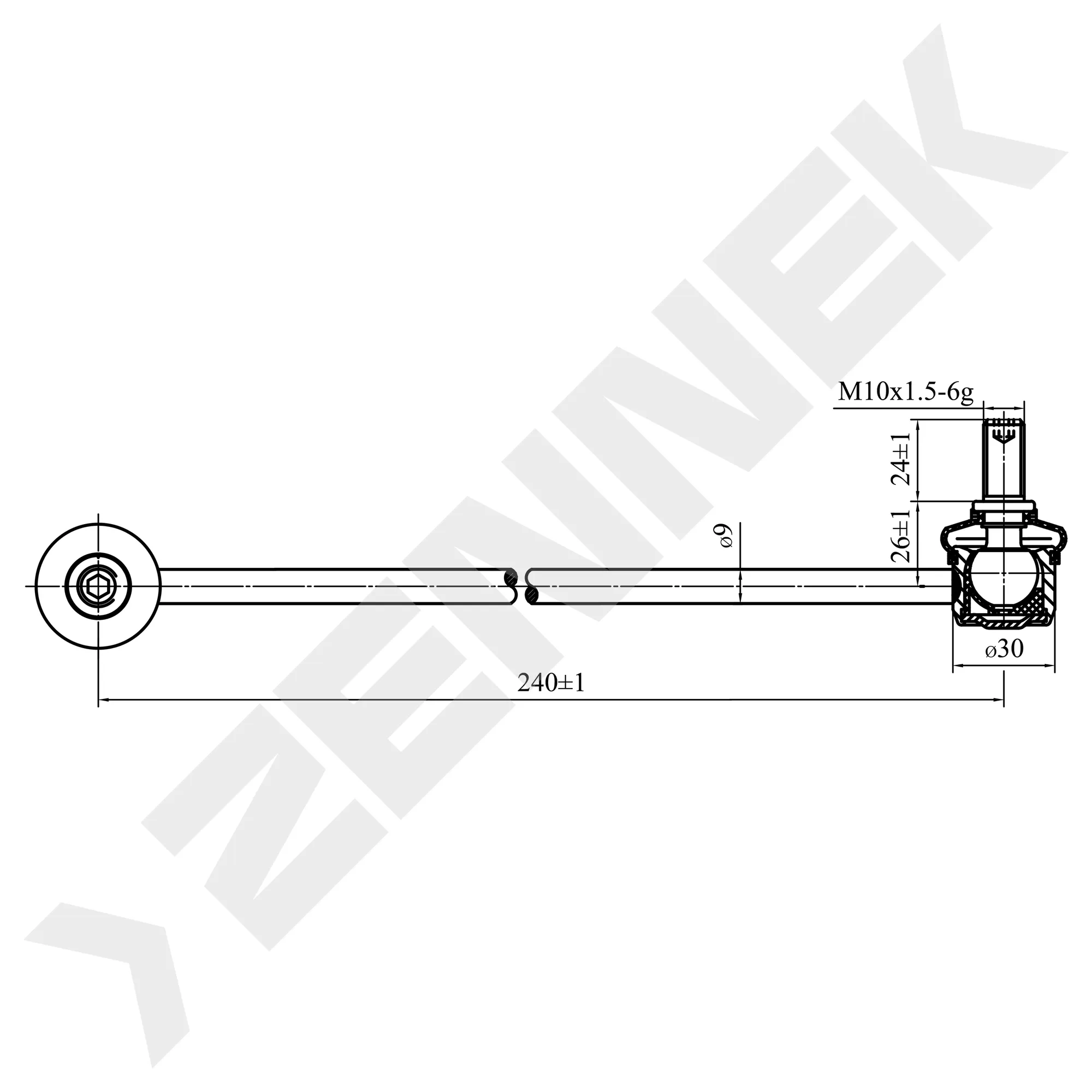 Тяга стабилизатора передняя левая BMW E39 95-03 ZENNEK DST0044