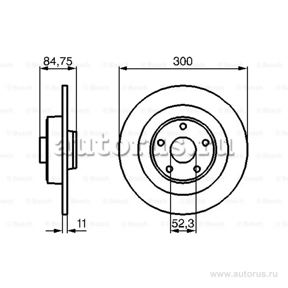 Диск тормозной задний BOSCH 0 986 479 083