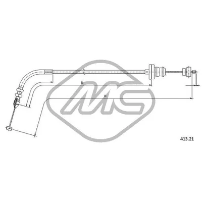 Трос газа PUNTO 55-60-75 Metalcaucho 81542
