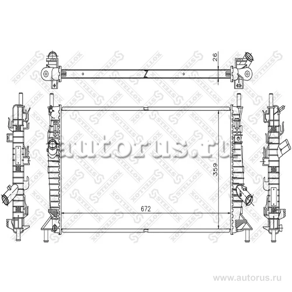 Радиатор системы охлаждения Mazda 3, Ford Focus II/C-Max 1.4-2.0 0 STELLOX 10-25182-SX