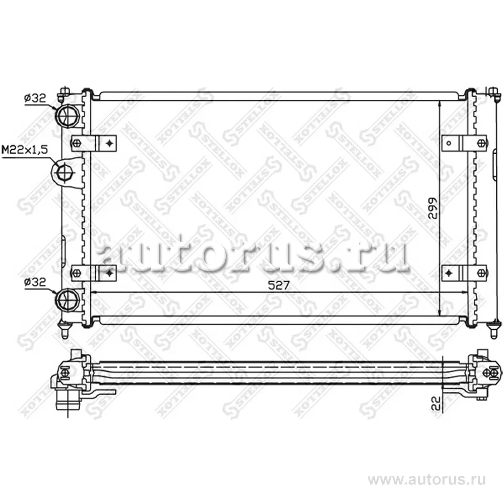 Радиатор системы охлаждения без ac Seat Cordoba 1.4i-1.9SDi 93> STELLOX 1025108_SX
