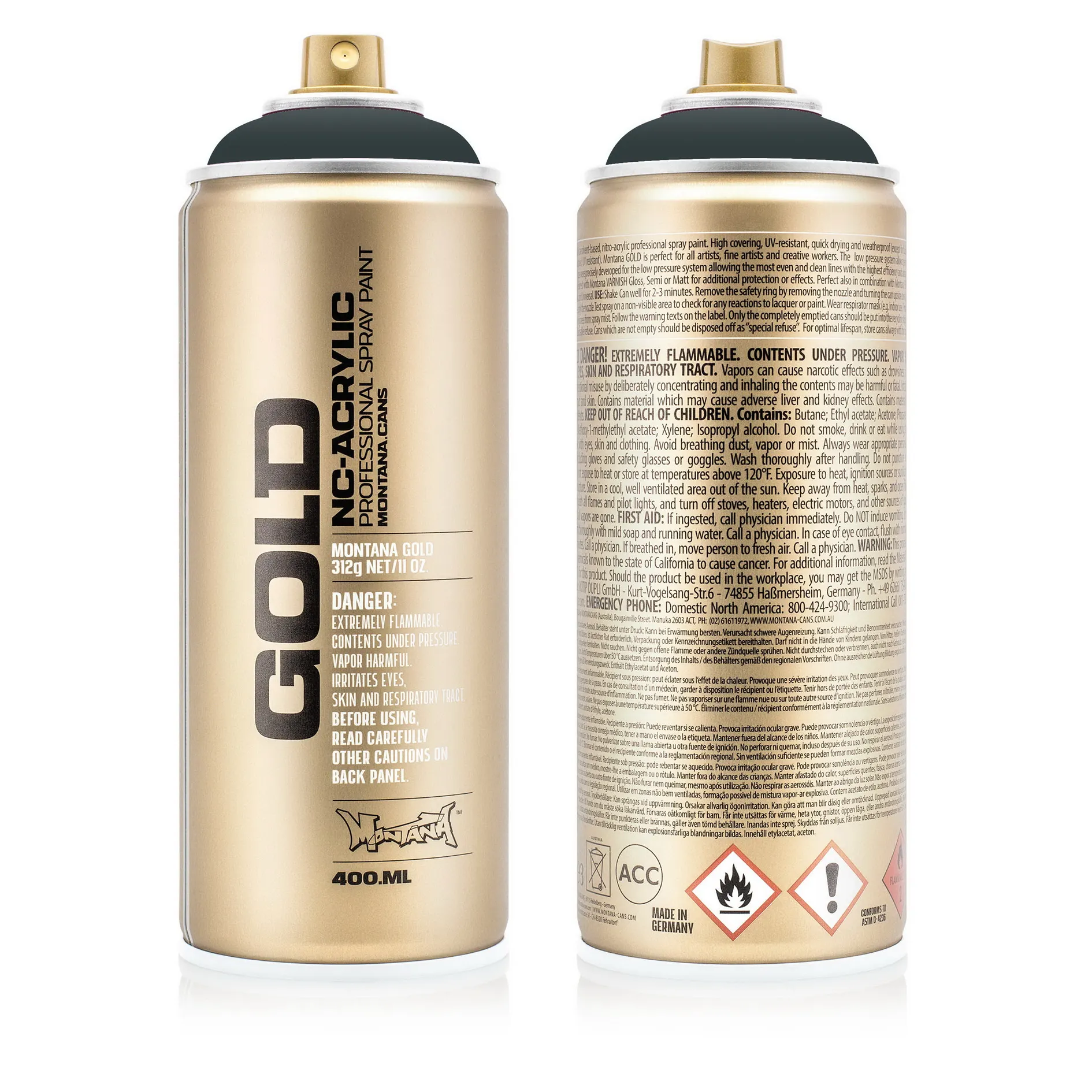 Краска GOLD черно-стальная MONTANA CANS G7070