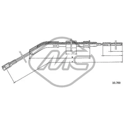Трос ручника 1200 KAFER Metalcaucho 83692