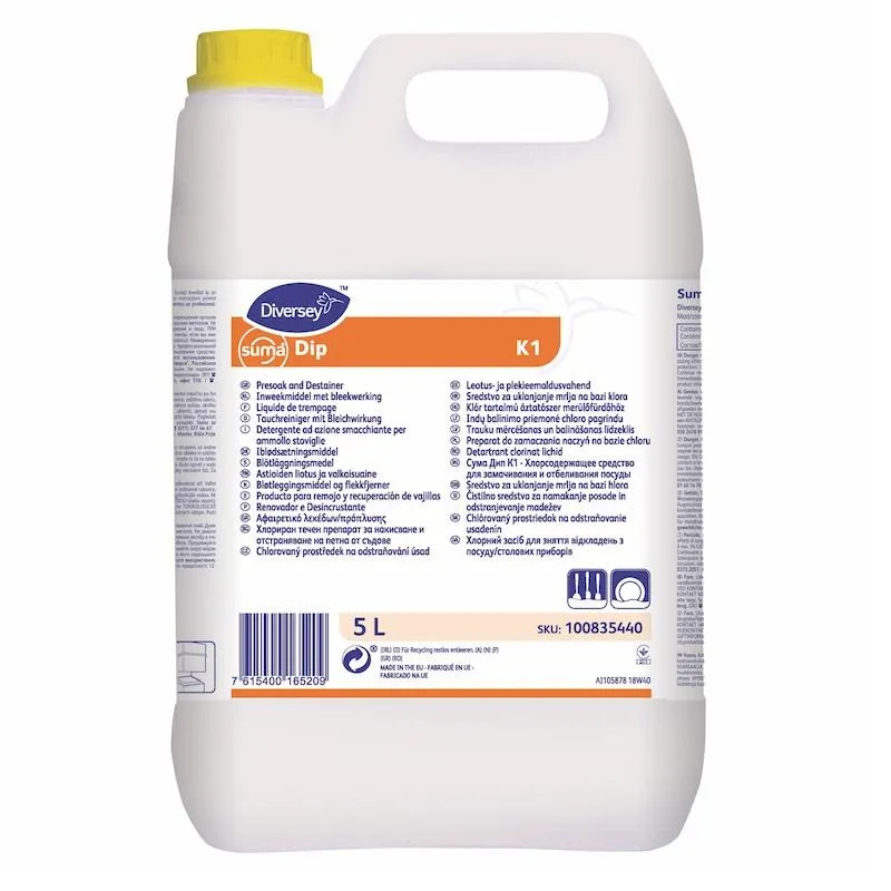 Профхим д/посуды замач/отбел, хлор Diversey/Suma Dip K1, 5л 1628883