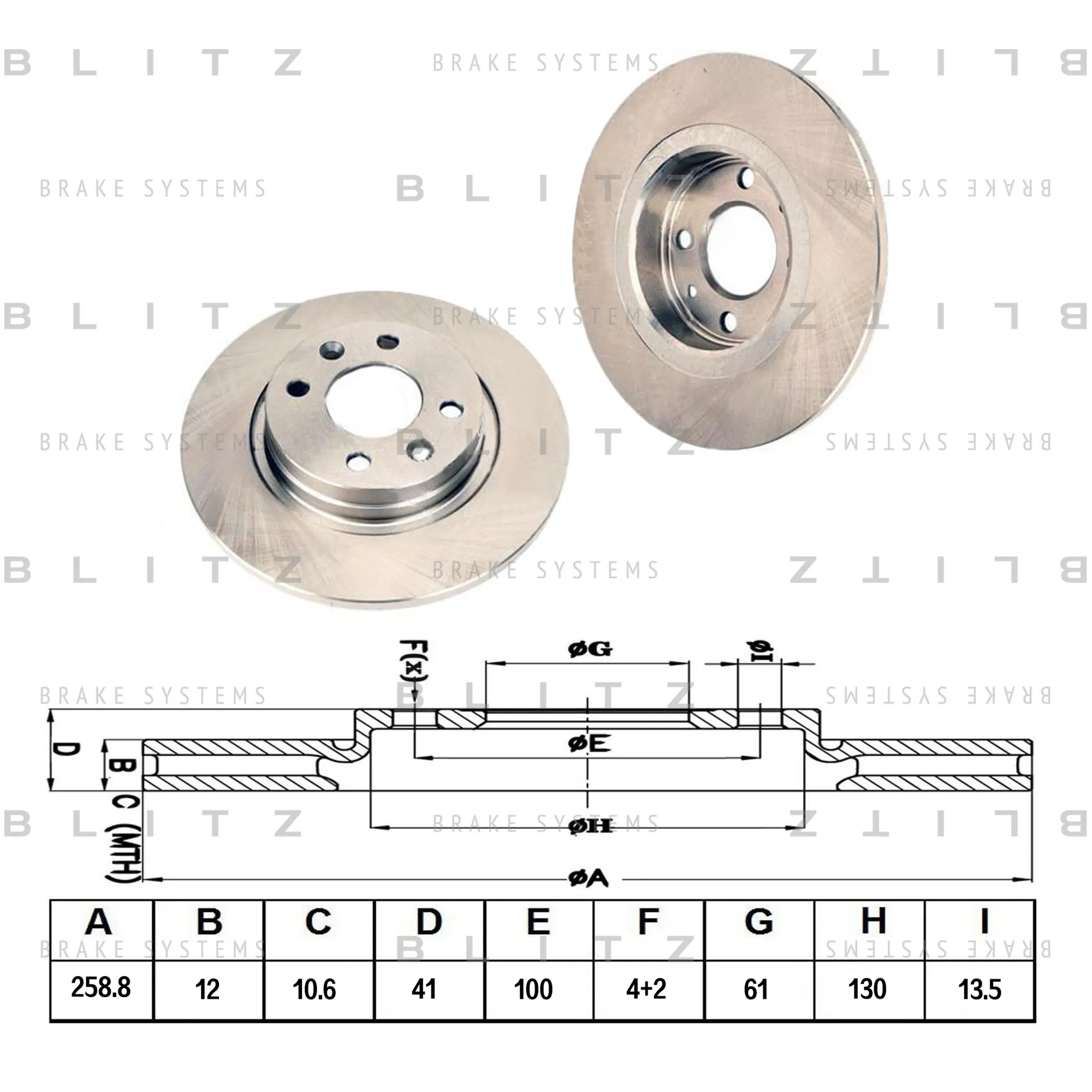 Диск тормозной передний RENAULT LOGAN 04-> BLITZ BS0200