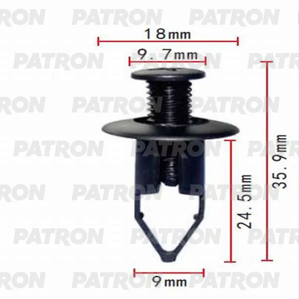 Клипса пластмассовая (комплект 10шт) Lexus, Mazda, Toyota применяемость PATRON P37-0026S