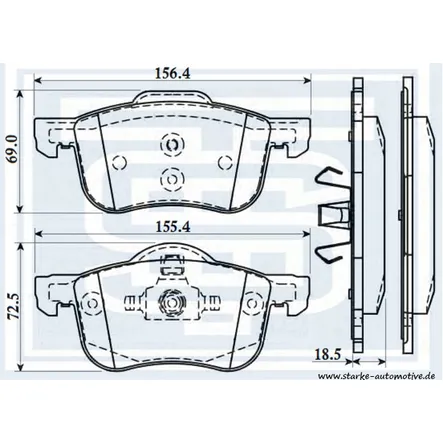Колодки тормозные перед. VOLVO S60 STARKE 176-710