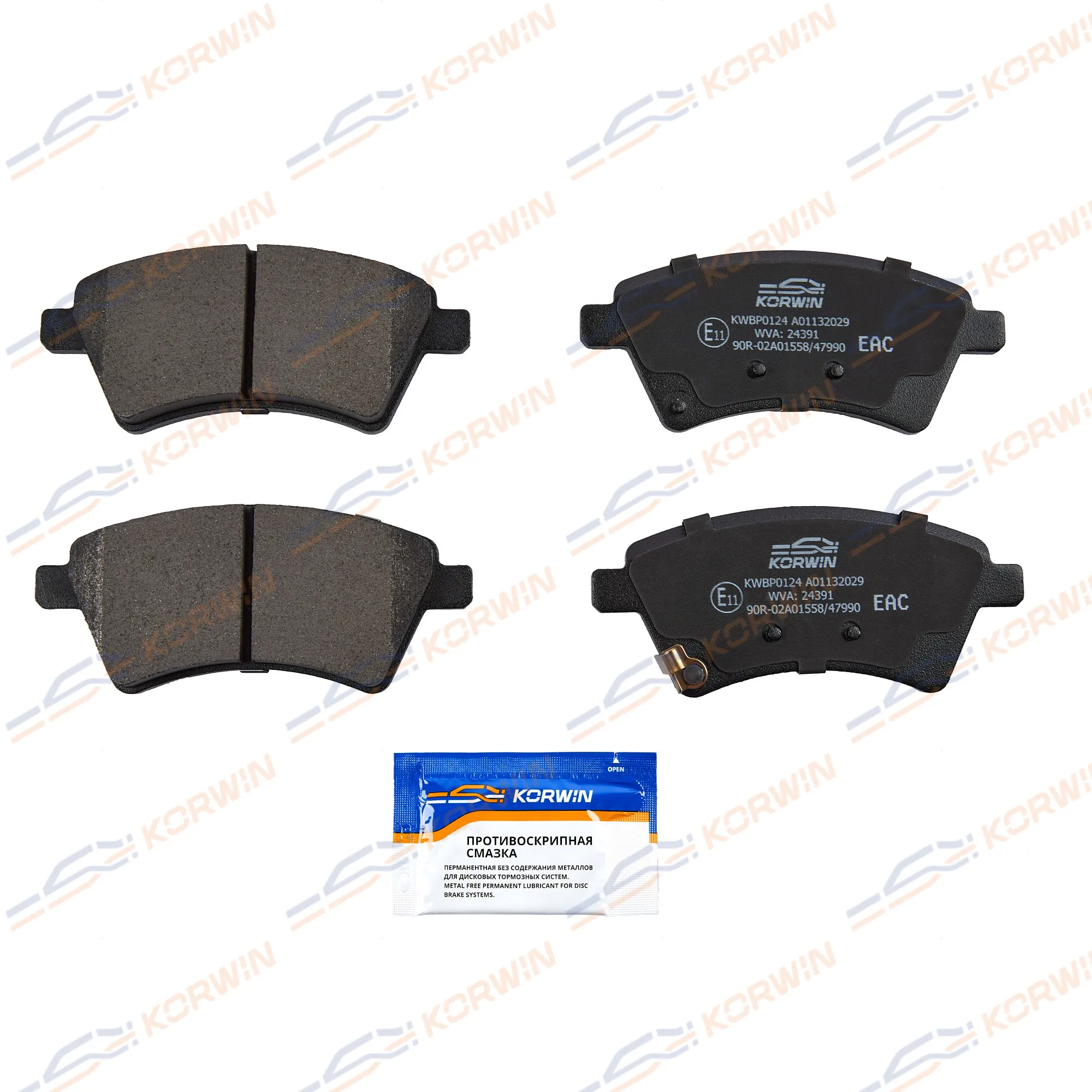 Колодки тормозные перед. Fiat Sedici 06-/Suzuki SX4 I 06- KORWIN KWBP0124
