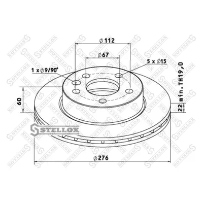 Диск тормозной 276X60X22X67 N5 OMN MB V 276X60X22X67 STELLOX 8500765_SX