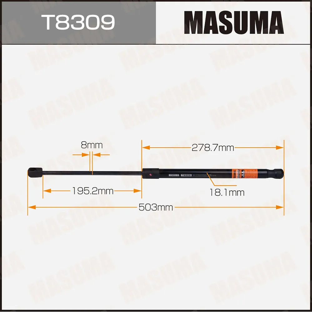 Упор газовый багажника MASUMA L503mm (140) MASUMA T8309