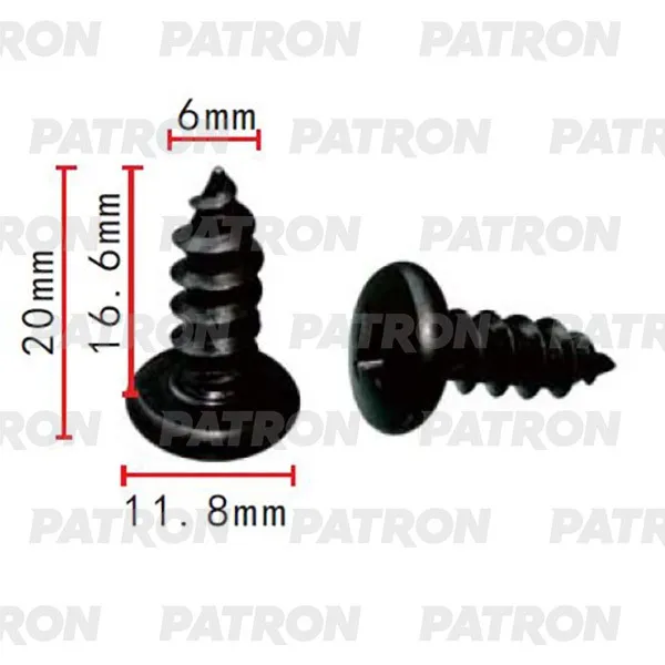 Саморез Применяемость: Саморез 6x20mm универсальный PATRON P372177